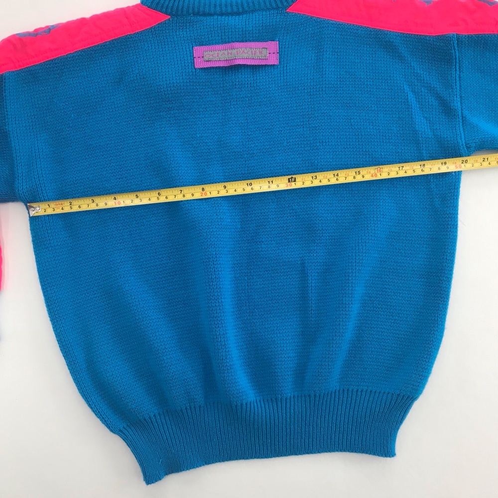 OP vintage sweater neon pink & blue - Picture 6 of 7